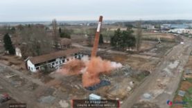 Tir à l’explosif d’une cheminée : Friche EPSAM à Hoerdt